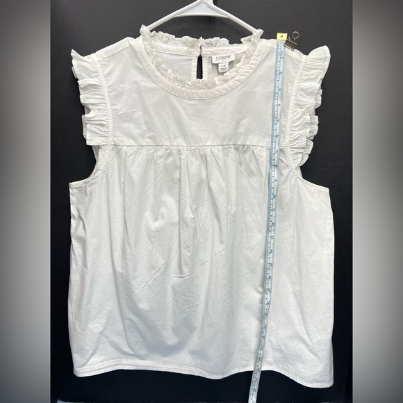 NWT J.Crew Ruffle Poplin Sleeveless Top White - Picture 5 of 8